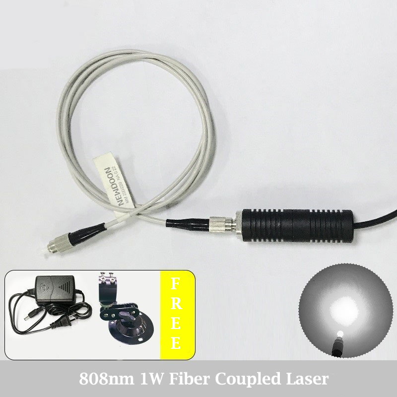 808nm 1W High Power Pigtailed Laser IR Fiber Coupled Laser Module With Power Supply
